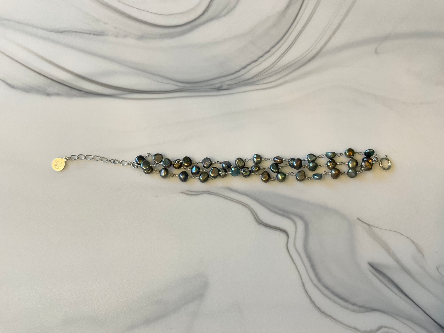 Peacock Pearl Chain Bracelet