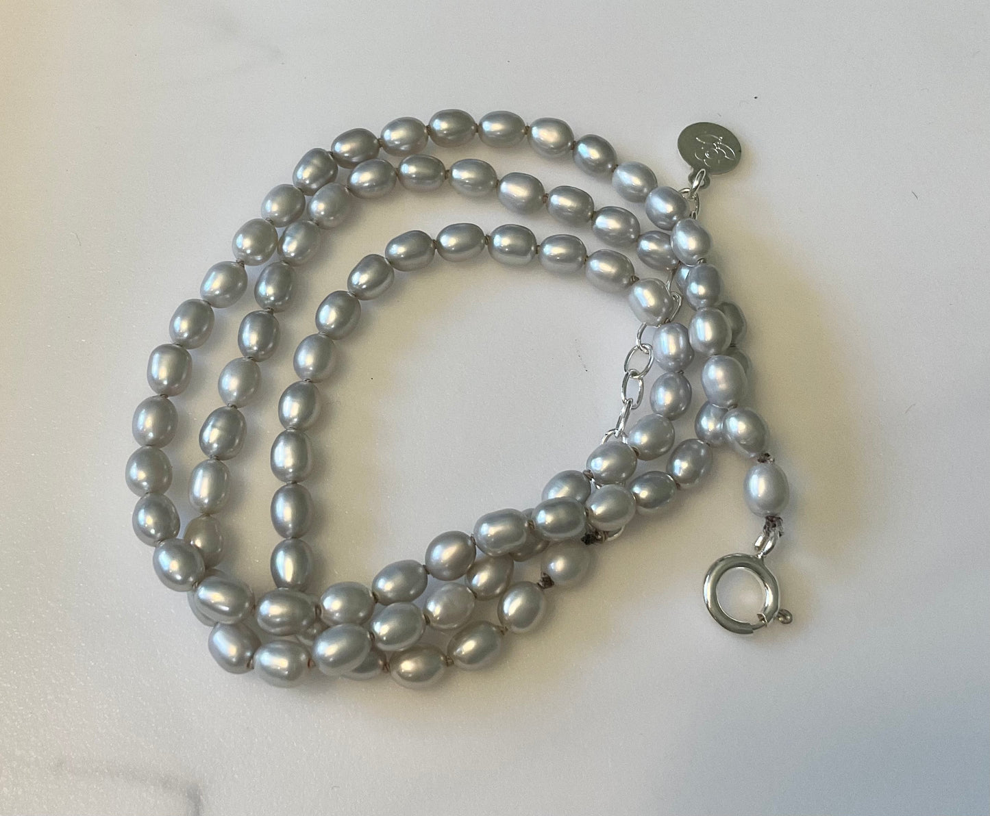 Silver Pearl Wrap Bracelet