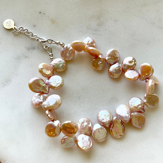 Pink Pearl Anklet - small size