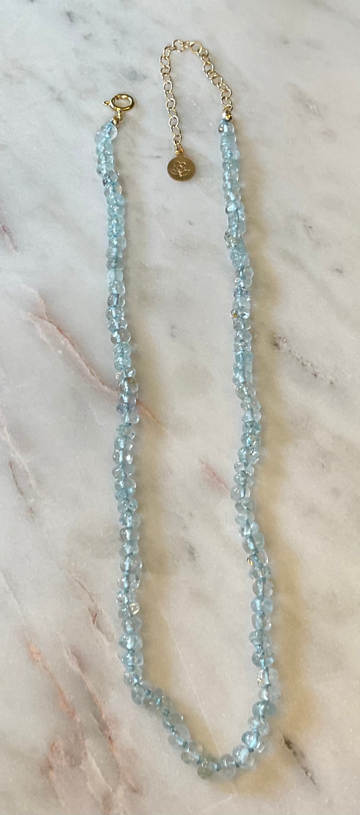 Aquamarine Hand-Knotted Necklace