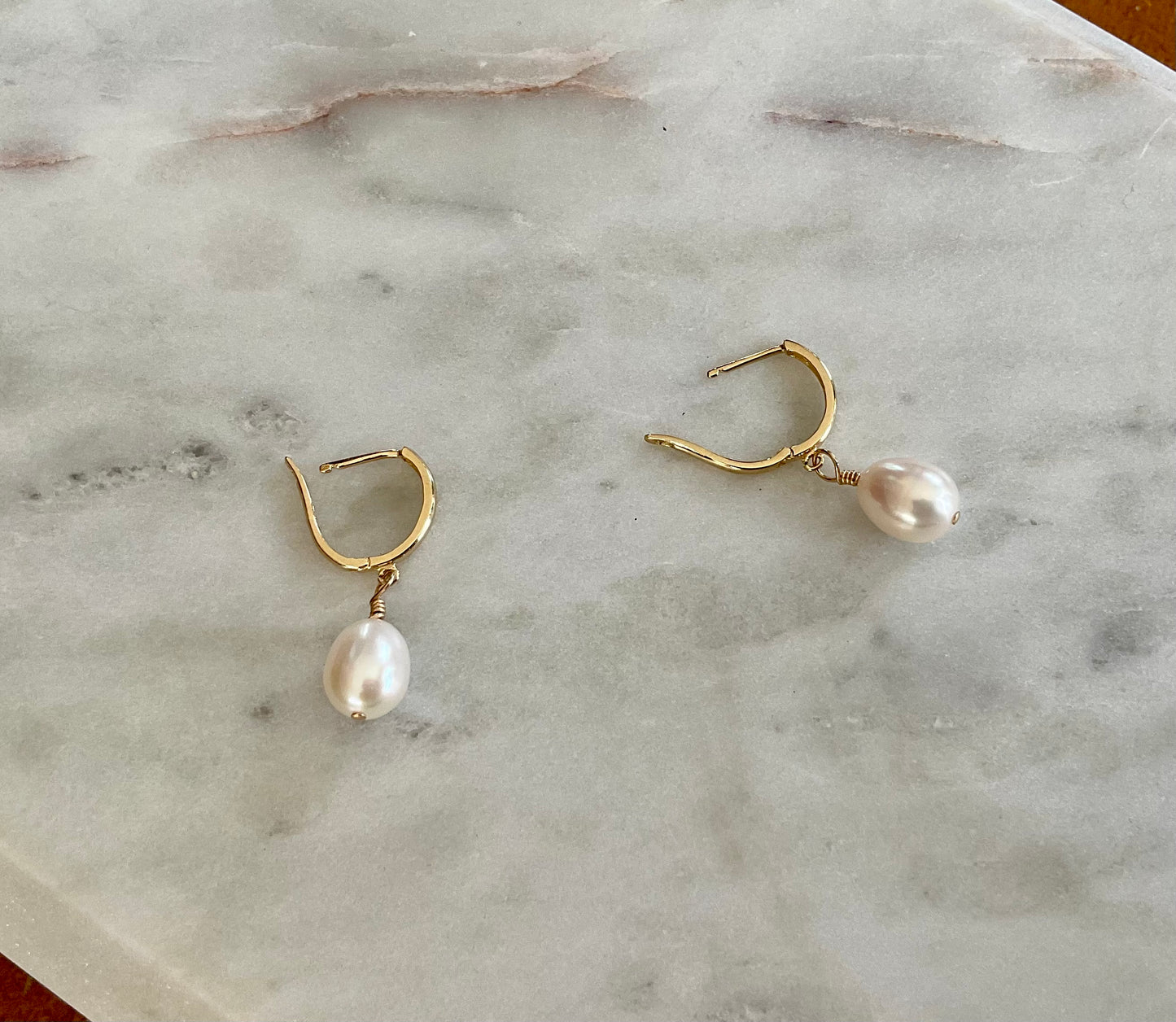 14k Solid Gold Earrings with Pearls