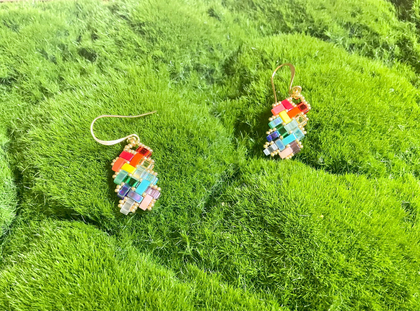 Rainbow Tila Earrings