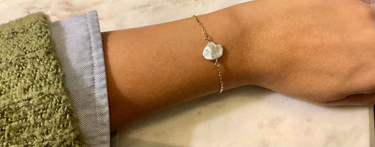 Single Keshi Pearl Bracelet - Small
