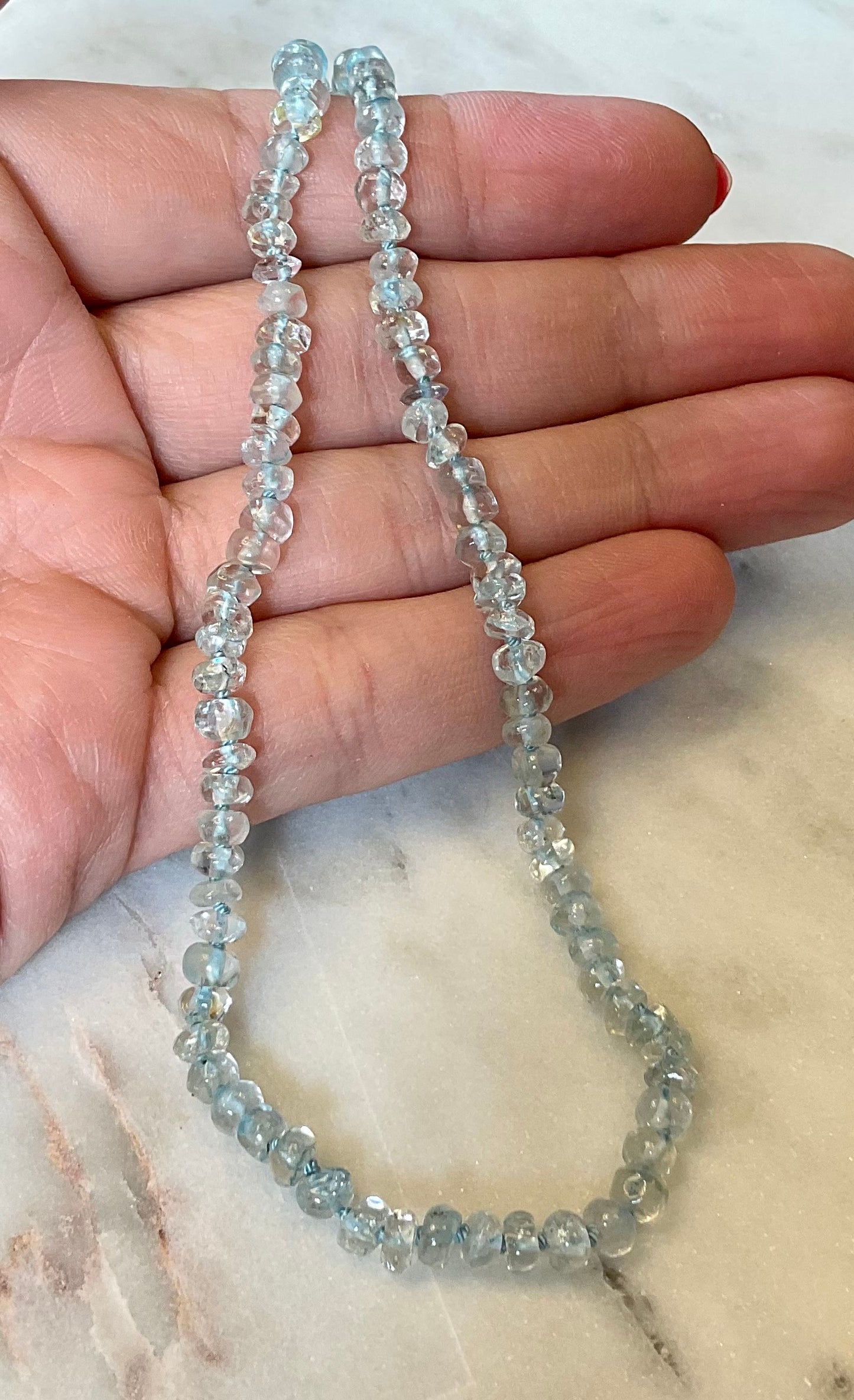 Aquamarine Hand-Knotted Necklace