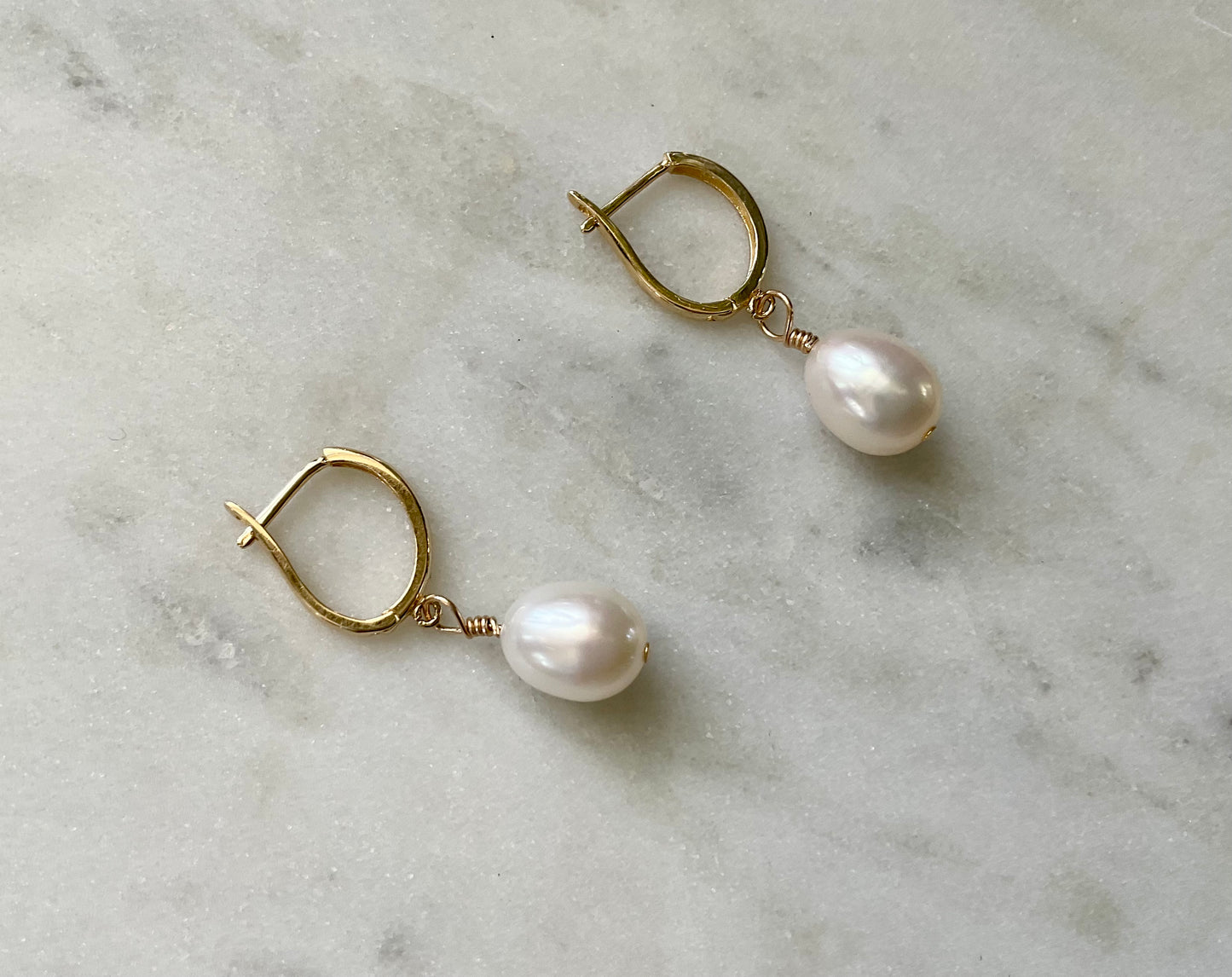14k Solid Gold Earrings with Pearls