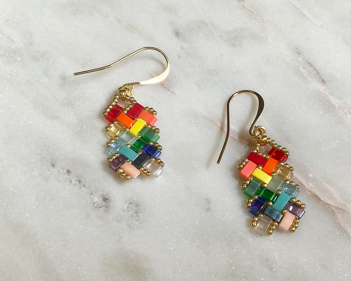 Rainbow Tila Earrings