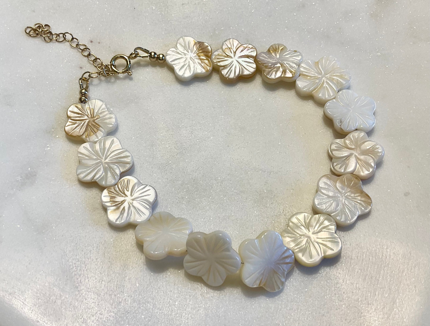 Mother of Pearl Flower Anklet